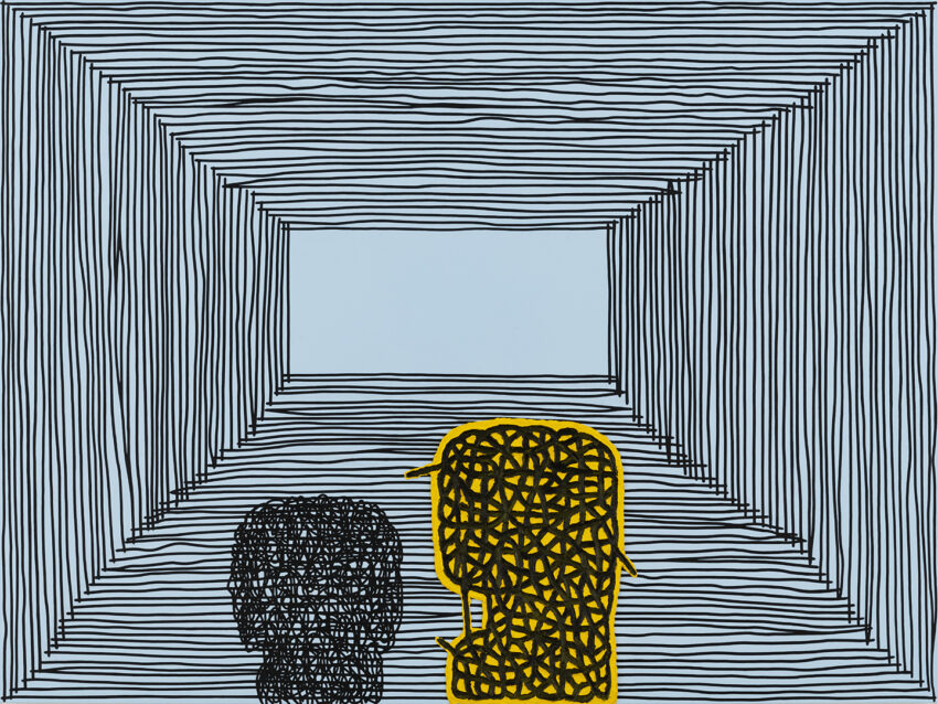 Jonathan Lasker Two Subjects Viewing A Frame Of Reference